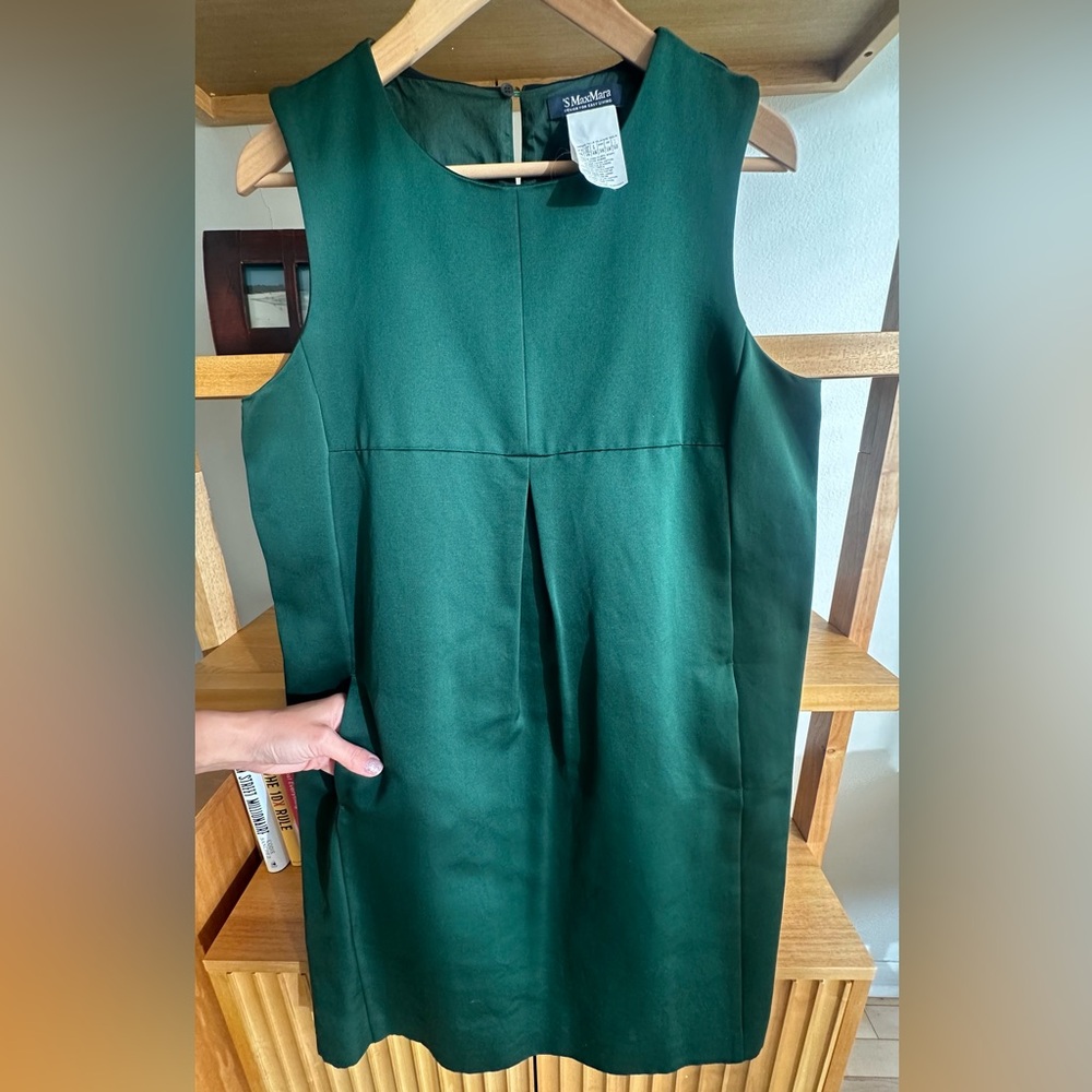 S Max Mara Deep Green Cotton Dress with Pockets - size XXL / US16 - Picture 3 of 6